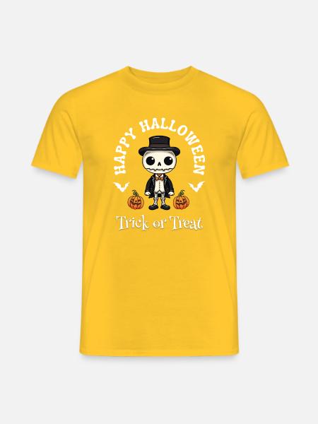 Happy Halloween Skeleton Trick Or Treat Gift - Men's T-Shirt - yellow