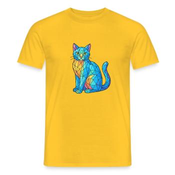 Blaeuliche Kristallkatze - Männer T-Shirt - Gelb - Vorne - AI Model Male 178 dark (178cm)