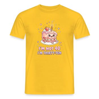 I'm not 40 Im 30 Ten Birthday - Männer T-Shirt - Gelb - Vorne - AI Model Male 178 dark (178cm)