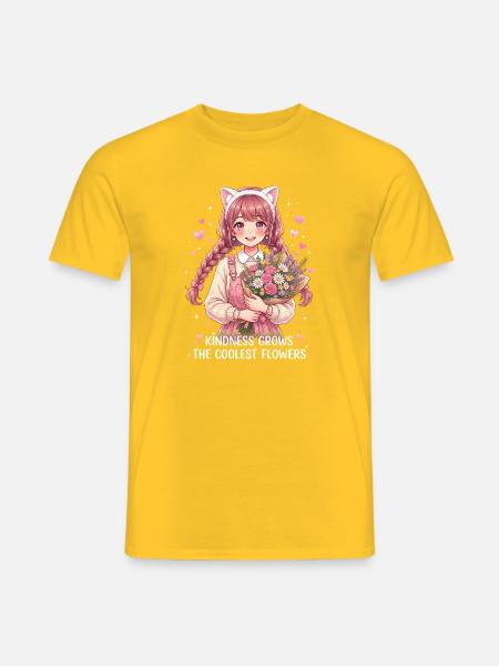 Kindness Grows The Coolest Flowers - Männer T-Shirt - Gelb