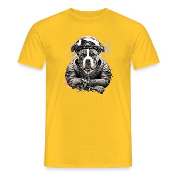 Biker Molosser - 065c - Men's T-Shirt - yellow - Front - AI Model Male 178 dark (178cm)