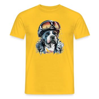Biker Molosser 3 - 109c - Männer T-Shirt - Gelb - Vorne - AI Model Male 178 dark (178cm)