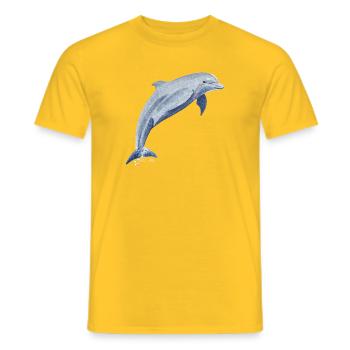 Delfin Glückssprung - Sonja von Staden - Männer T-Shirt - Gelb - Vorne - AI Model Male 178 dark (178cm)