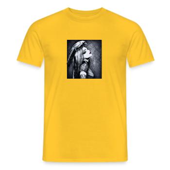 Rabenporträt Gothic Stil - Männer T-Shirt - Gelb - Vorne - AI Model Male 178 dark (178cm)