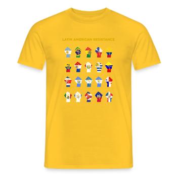 Montage lateinamerikanische Widerstandsflaggen - Männer T-Shirt - Gelb - Vorne - AI Model Male 178 dark (178cm)