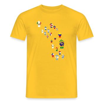 Flaggenmosaik des lateinamerikanischen Widerstands - Männer T-Shirt - Gelb - Vorne - AI Model Male 178 dark (178cm)