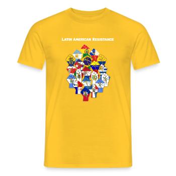 Mosaik der lateinischen Flaggen - Männer T-Shirt - Gelb - Vorne - AI Model Male 178 dark (178cm)