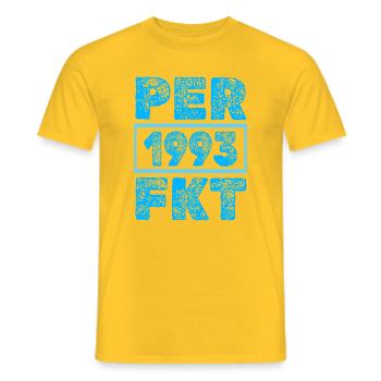 Improvement in 1993 - Men's T-Shirt - yellow - Front - AI Model Male 178 dark (178cm)