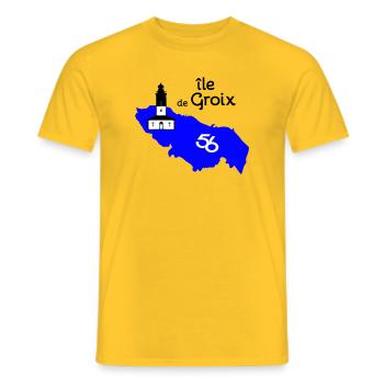 Île de Groix - T-shirt homme - jaune - Devant - AI Model Male 178 dark (178cm)