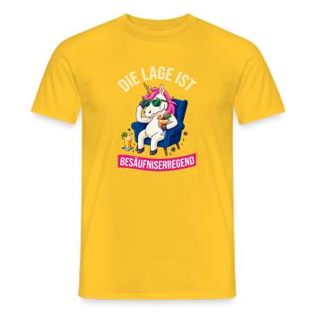 Einhorn Die Lage ist besäufniserregend - Männer T-Shirt - Gelb - Vorne - AI Model Male 178 dark (178cm)