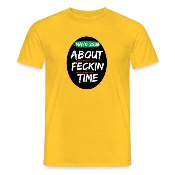 Mayo 2026 About Time - Men's T-Shirt - yellow - Front - AI Model Male 178 dark (178cm)