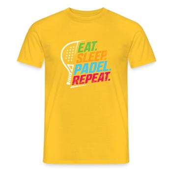 Eat Sleep Padel Repeat Funny Padel Player Sports  - Männer T-Shirt - Gelb - Vorne - AI Model Male 178 dark (178cm)