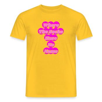 Wo die Socken keinen Namen haben - Männer T-Shirt - Gelb - Vorne - AI Model Male 178 dark (178cm)