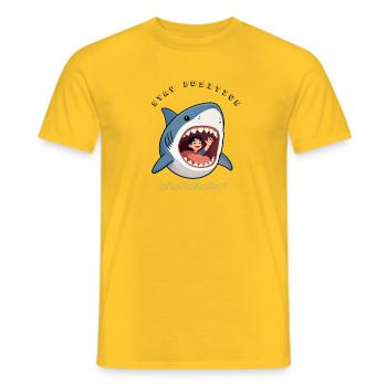 Shark Smile Bleib positiv - Männer T-Shirt - Gelb - Vorne - AI Model Male 178 dark (178cm)