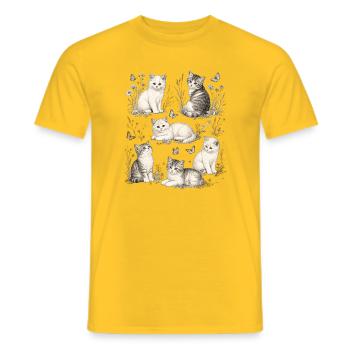 Kätzchennatur - Männer T-Shirt - Gelb - Vorne - AI Model Male 178 dark (178cm)