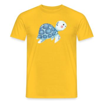 Kuschelschildkröte Blau Muster - Männer T-Shirt - Gelb - Vorne - AI Model Male 178 dark (178cm)