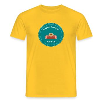 Couch Potato Run Club - Männer T-Shirt - Gelb - Vorne - AI Model Male 178 dark (178cm)