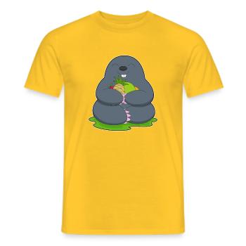 Maulwurf Obst - Männer T-Shirt - Gelb - Vorne - AI Model Male 178 dark (178cm)