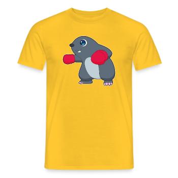 Maulwurf Boxer Boxhandschuhe Boxen - Männer T-Shirt - Gelb - Vorne - AI Model Male 178 dark (178cm)