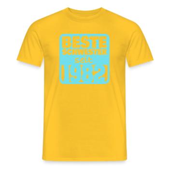 1982 - Männer T-Shirt - Gelb - Vorne - AI Model Male 178 dark (178cm)