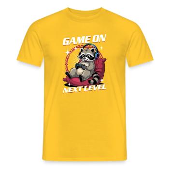 Gamer Gaming Raccoon Video Game - Männer T-Shirt - Gelb - Vorne - AI Model Male 178 dark (178cm)