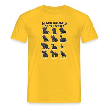 Animaux noirs de la - T-shirt homme - jaune - Devant - AI Model Male 178 dark (178cm)
