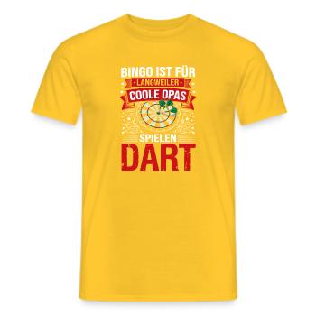 Bingo Ist Für Langweiler Coole Opas Spielen Dart - Männer T-Shirt - Gelb - Vorne - AI Model Male 178 dark (178cm)