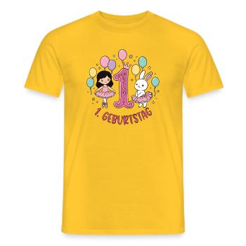 Erster Geburtstag Prinzessin Häschen - Männer T-Shirt - Gelb - Vorne - AI Model Male 178 dark (178cm)