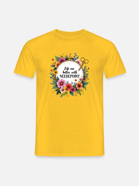 Life Are Better with Needlepoint - Men's T-Shirt - yellow
