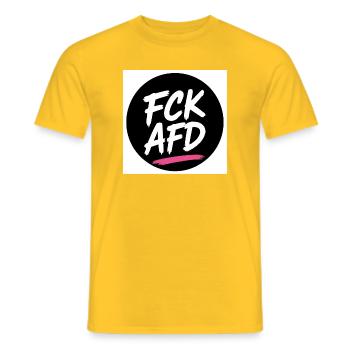 AntiAfd Round Statement - Men's T-Shirt - yellow - Front - AI Model Male 178 dark (178cm)