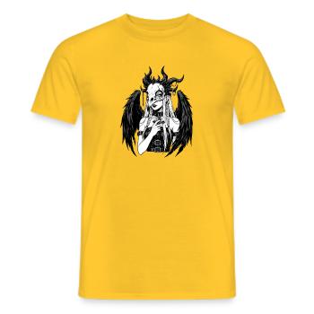 Schädelengel mit Flügeln - Männer T-Shirt - Gelb - Vorne - AI Model Male 178 dark (178cm)