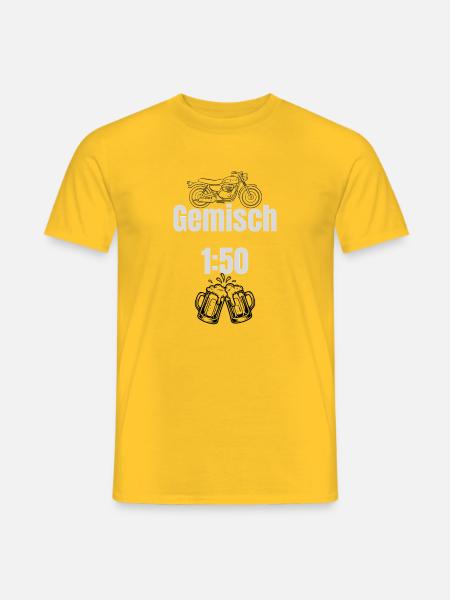 Gemisch Motorrad Bier 1:50 - Männer T-Shirt - Gelb