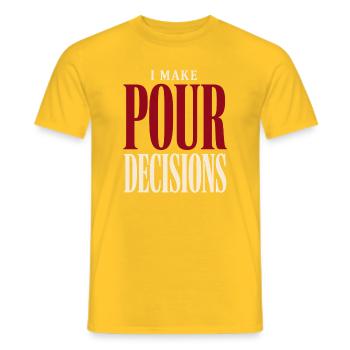 Schlechte Entscheidungen - Lustiges Wein Shirt - Männer T-Shirt - Gelb - Vorne - AI Model Male 178 dark (178cm)