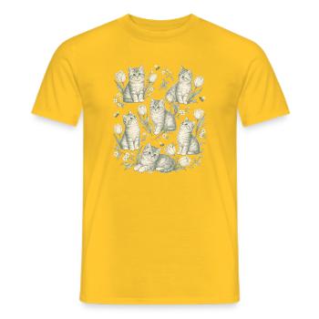 Kätzchennatur - Männer T-Shirt - Gelb - Vorne - AI Model Male 178 dark (178cm)