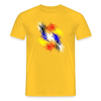 Farbwirbel Radial Muster - Männer T-Shirt - Gelb - Vorne - AI Model Male 178 dark (178cm)