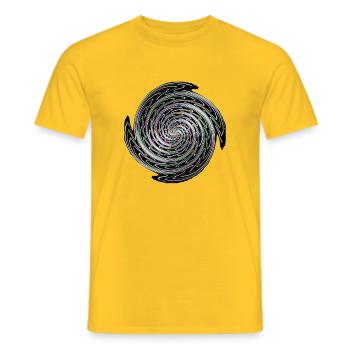 Neon Spirale Farbwirbel - Männer T-Shirt - Gelb - Vorne - AI Model Male 178 dark (178cm)