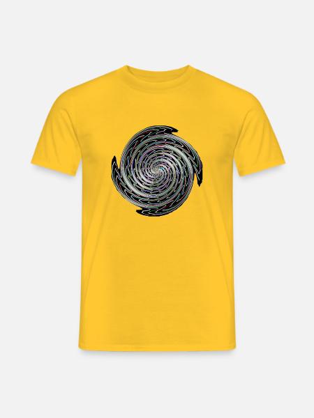 Neon Spirale Farbwirbel - Männer T-Shirt - Gelb