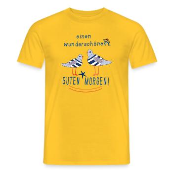 Guten Morgen mit Möwen - Männer T-Shirt - Gelb - Vorne - AI Model Male 178 dark (178cm)