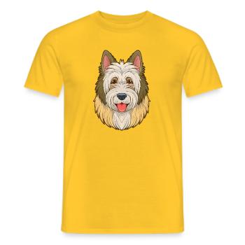 Old English Sheepdog (Comic Portrait) - Men's T-Shirt - yellow - Front - AI Model Male 178 dark (178cm)