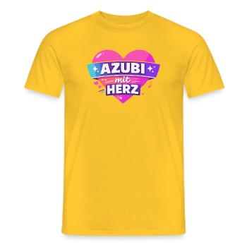 Azubi mit ganz viel Herz - Männer T-Shirt - Gelb - Vorne - AI Model Male 178 dark (178cm)