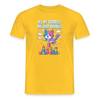 All My Troubles Are Soap Bubbles - Männer T-Shirt - Gelb - Vorne - AI Model Male 178 dark (178cm)