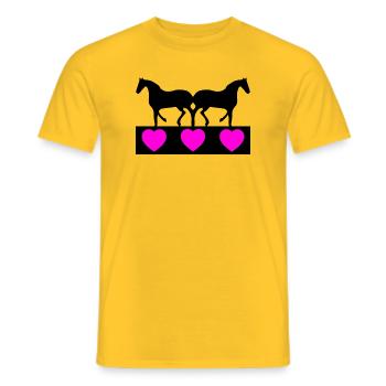 Pferde - Männer T-Shirt - Gelb - Vorne - AI Model Male 178 dark (178cm)