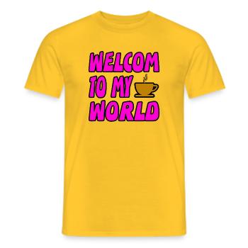 Kaffee - Männer T-Shirt - Gelb - Vorne - AI Model Male 178 dark (178cm)