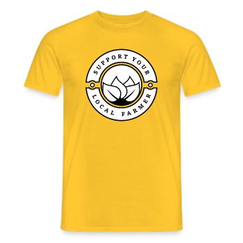Support your local farmer - Natur & Landwirtschaft - Männer T-Shirt - Gelb - Vorne - AI Model Male 178 dark (178cm)