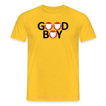 Staffie, braver Junge – 046 - Männer T-Shirt - Gelb - Vorne - AI Model Male 178 dark (178cm)