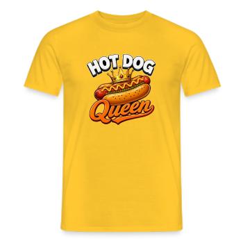 Hot Dog Queen Krone Streetfood Liebhaberin - Männer T-Shirt - Gelb - Vorne - AI Model Male 178 dark (178cm)