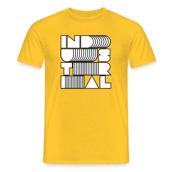 Industrielle Op-Art-Buchstaben - Männer T-Shirt - Gelb - Vorne - AI Model Male 178 dark (178cm)