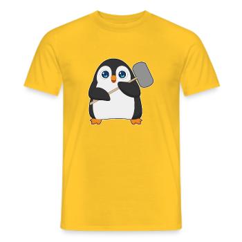 Pinguin Hammer - Männer T-Shirt - Gelb - Vorne - AI Model Male 178 dark (178cm)