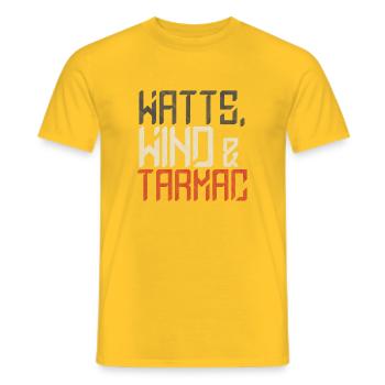 Watts Wind Tarmac - Männer T-Shirt - Gelb - Vorne - AI Model Male 178 dark (178cm)