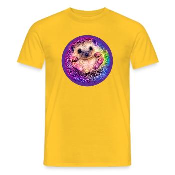 Regenbogen-Igel  - Männer T-Shirt - Gelb - Vorne - AI Model Male 178 dark (178cm)